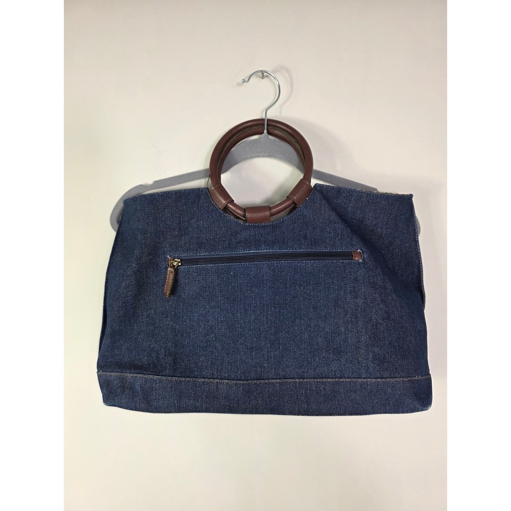 Vintage Lancome Exclusive Demin Bag Purse Round O-Ring Handles GWP Y2K